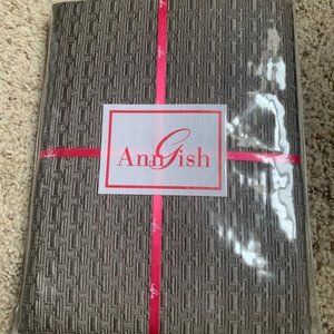 $175! NWT Ann Gish Premium Pavilion Geometric Standard Pillow Sham - Grey